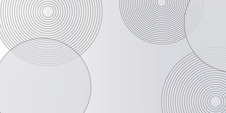 Minimalist gray background with subtle circular patterns. The gray background features smooth textures and repeating gray concentric circles. Circle pattern background vector. Light background.