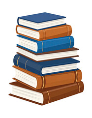 A tall stack of classic hardcover books for education and knowledge.
