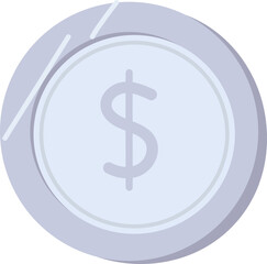 Dollar coin currency icon with symbol
