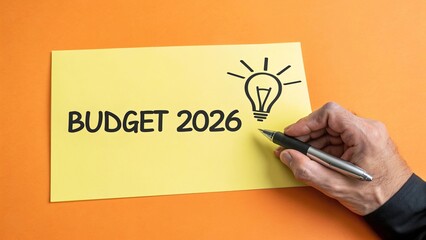 Budget 2026 Concept on Yellow Paper with Light Bulb Icon - 6
