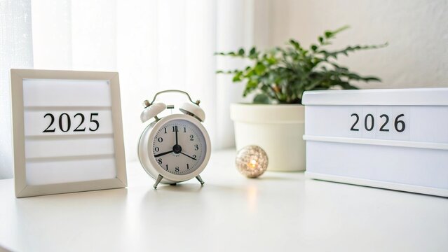 Minimal Countdown Clock Transition from 2025 to 2026 - 3