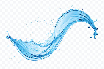 dynamic smooth liquid fresh water splash in different color and curve style isolated on white background 