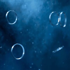 soap bubbles on blue background