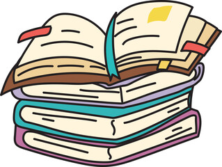 Stack of Books Vector Icon for Reading, Education, Library, Learning, and Study Concepts.