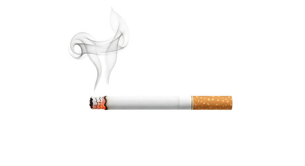 Cigarette burning with smoke