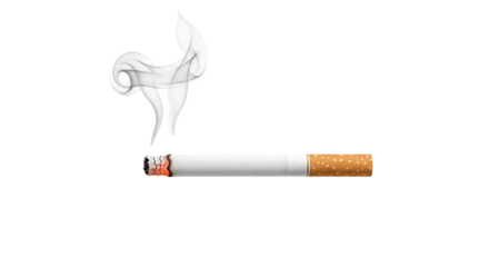 Cigarette burning with smoke