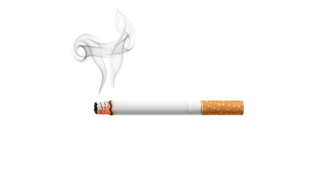 Cigarette burning with smoke