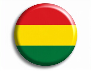 Obraz premium Bolivia Flag Button on White Background