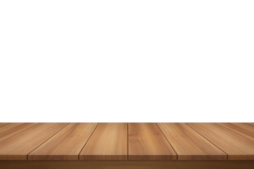 Wooden tabletop surface with visible grain and planks isolated on a transparent background 1