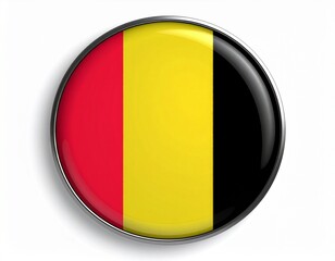 Fototapeta premium Belgium Flag Button on White Background