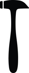 Illustration of a simple black hammer tool silhouette vector