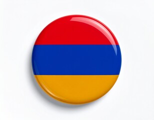 Armenia Flag Button on White Background