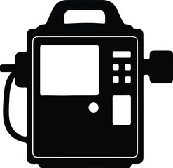 Illustration Portable ultrasound machine medical equipment technology silhouette vector
