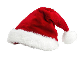 PNG Festive red Santa hat isolated.