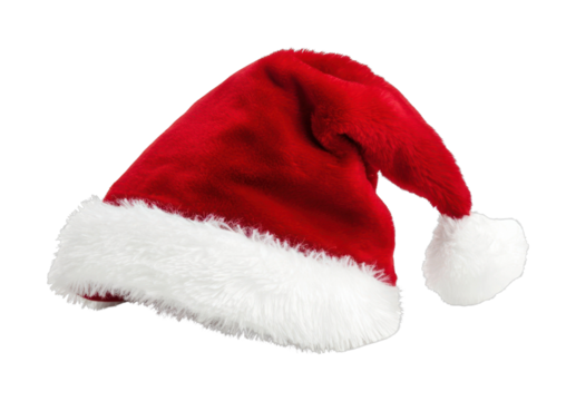 PNG Festive red Santa hat isolated.