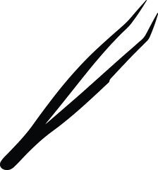Illustration Tweezers simple medical tool black and white silhouette vector