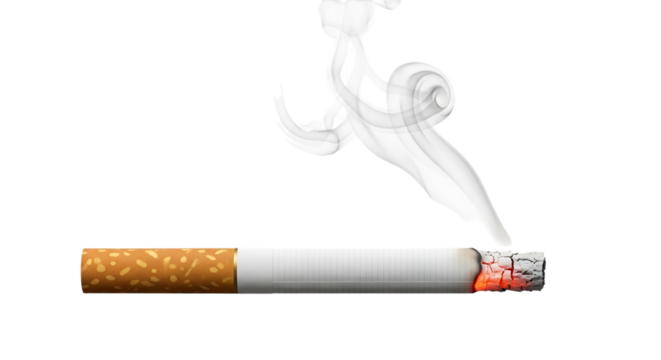 Cigarette with smoke