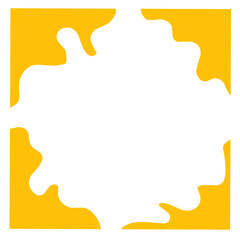 Organic Yellow Splash Frame with White Copy Space