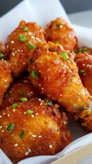 Korean fried chicken wing drumettes with sweet spicy glaze