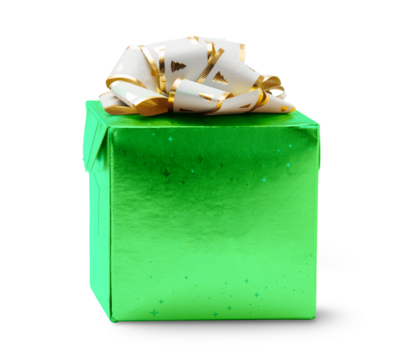 Gift box with a bow isolated on transparent background - Powered by Adobe