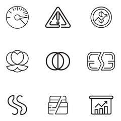 Finance and business future outline set with silhouette icons for growth and innovation