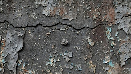 Old cracked peeling paint texture on a weathered concrete wall