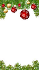 Christmas transparent mobile design background for wishes party invite with hanging red golden snowflakes balls mobile video