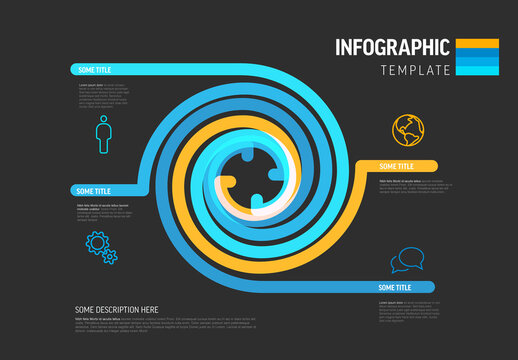 Spiral Infographic Template with Abstract Design and Data Points