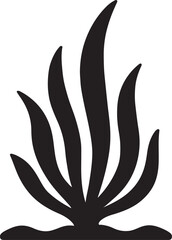 Black abstract plant silhouette on white background vector