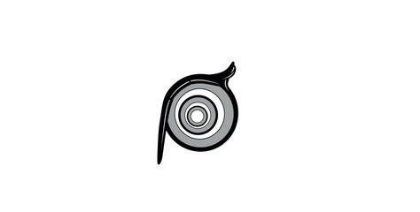 Hand drawn target concept vector illustration icon design with black and white ribbon swirl and spiral circle decoration symbol