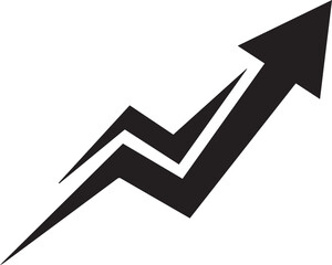 Upward Trend Arrow with Lightning Bolt Design for Growth.