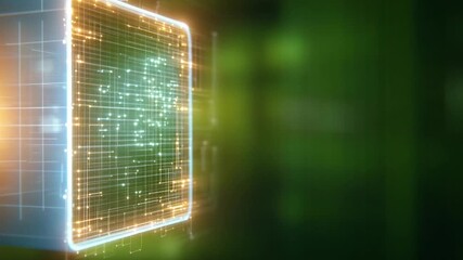 Digital Circuitry: An artistic representation of a circuit board glows against a backdrop of green and gold hues. It offers a glimpse into the complexities of technology and the future. - Powered by Adobe