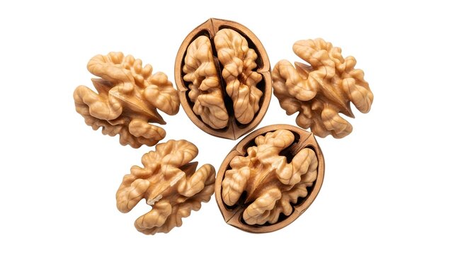 walnuts isolated on white background