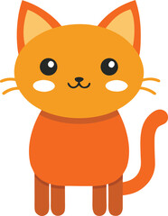 Adorable orange cartoon cat illustration with a friendly smile