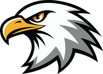 Stylized bald eagle head vector logo design mascot illustration