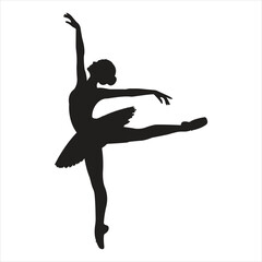 Fototapeta premium Elegant Ballet Dancer Silhouette Vector Art 