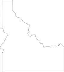 Idaho USA State Map Outline, Editable Vector EPS, Blank Printable Map