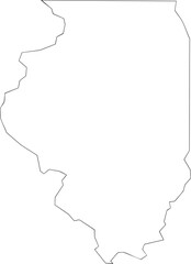 Illinois USA State Map Outline, Editable Vector EPS, Blank Printable Map
