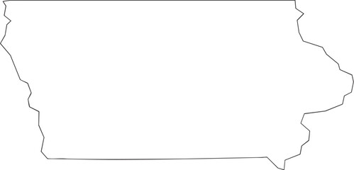Iowa USA State Map Outline, Editable Vector EPS, Blank Printable Map

