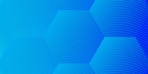 Modern abstract blue background with glowing geometric lines. Blue gradient hexagon shape design. Futuristic technology concept. modern eps10.