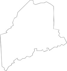 Maine USA State Map Outline, Editable Vector EPS, Blank Printable Map