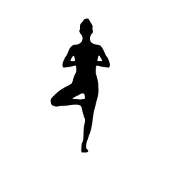 Tree Yoga Pose Silhouette