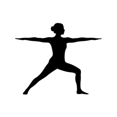 Warrior II Yoga Pose Silhouette