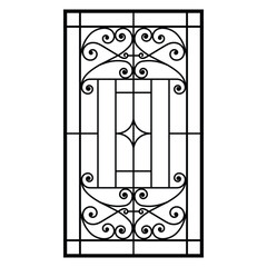 Elegant Ornamental Window Grill Vector Design
