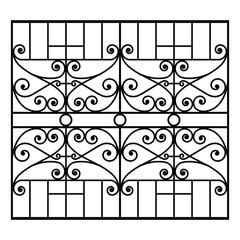 Elegant Ornamental Window Grill Vector Design
