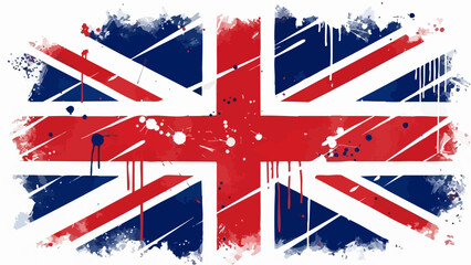 Union jack flag with a watercolor effect showcasing british patriotism and heritage