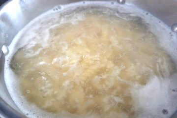Boiling Pasta in Stainless Steel Pot - Cooking Process for Culinary Projects