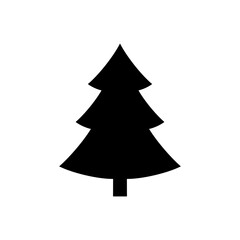 Obraz premium Simple christmas tree silhouette icon vector flat design.