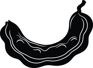 Fototapeta premium Black and white tamarind fruit vector illustration