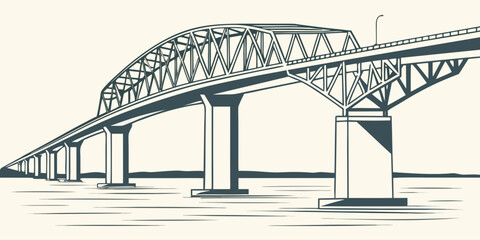 Fototapeta premium Corpus Christi bay bridge minimal